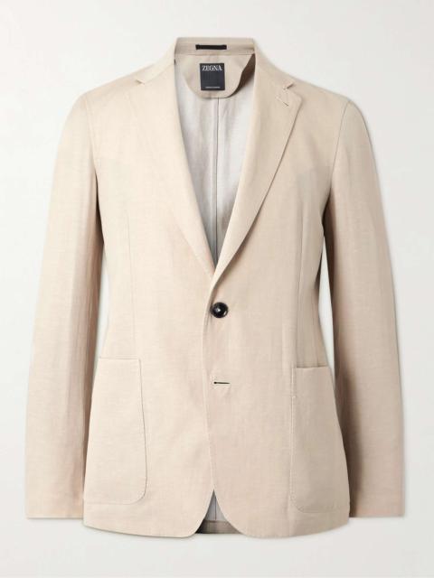 Wool and Linen-Blend Suit Jacket