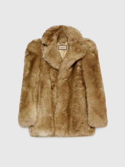 GUCCI Shearling single-breasted coat