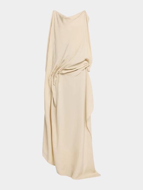 diotima Aleatorio Asymmetric Draped High-Low Dress