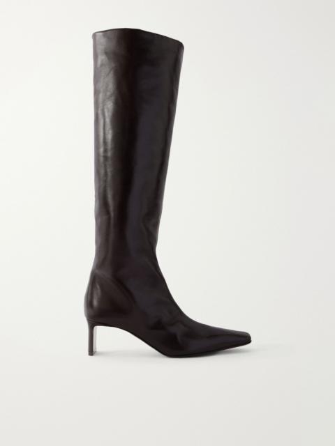 KHAITE Ona 55 leather knee boots Brown