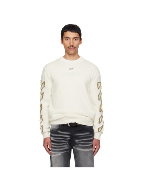 Off-White Off-White Diagonal Outline Knit Crewneck Sweater