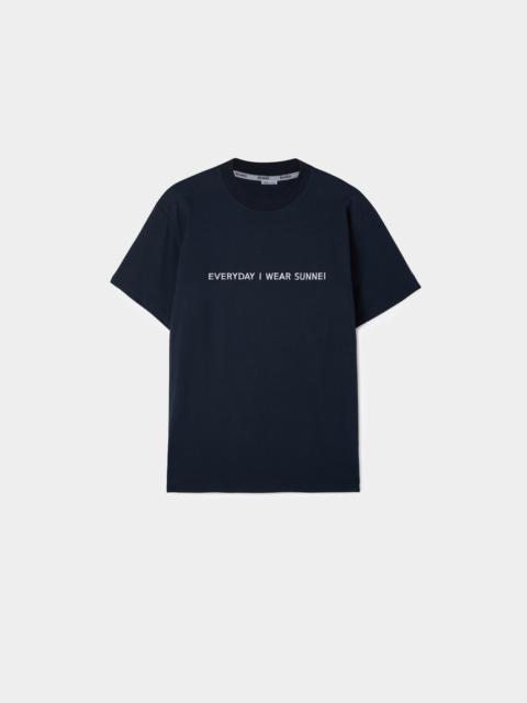 SUNNEI BLUE T-SHIRT WITH EVERYDAY I WEAR SUNNEI EMBROIDERY