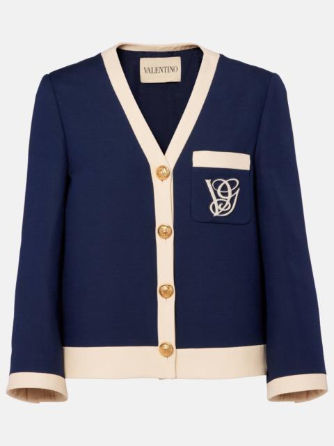 Embroidered wool and silk jacket