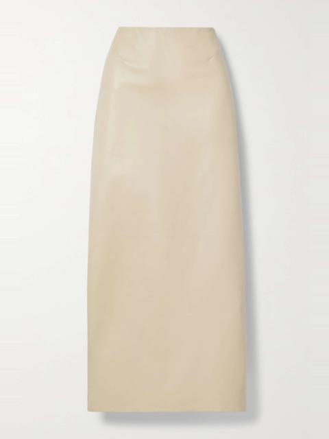 Berth leather maxi skirt