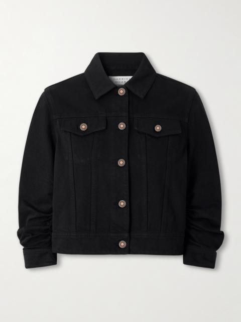 GABRIELA HEARST Adira Cropped Ruched Recycled-denim Jacket