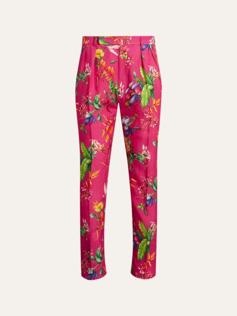Ralph Lauren Men's Botanical Print Linen Trousers