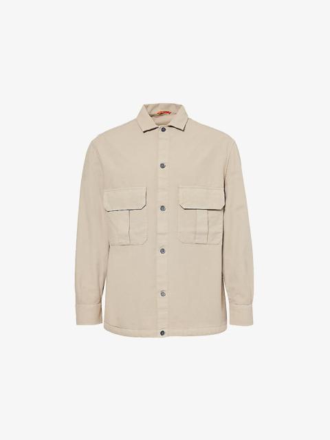 BARENA Spread-Collar Flap-Pattern Cotton Shirt
