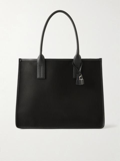 TOM FORD East-West Leather-Trimmed Cotton-Canvas Tote Bag