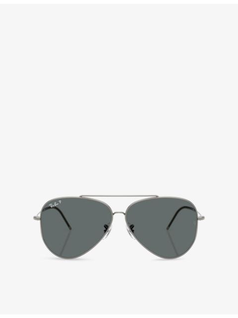 Ray-Ban RBR0101S Pilot-Frame Metal Sunglasses