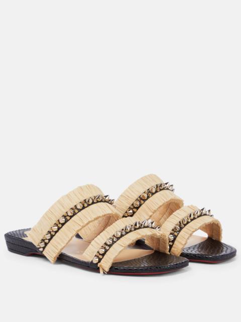 Christian Louboutin Marivodou embellished raffia sandals