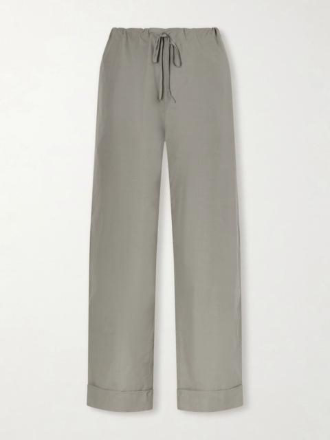 The Row Delano cropped cotton wide-leg pants Beige