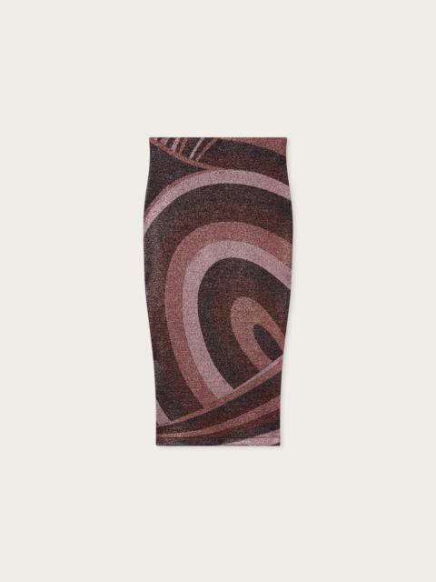 PUCCI IRIDE PRINT LUREX JERSEY SKIRT