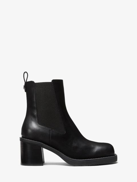 MICHAEL KORS Houston Leather Block Heel Ankle Boot