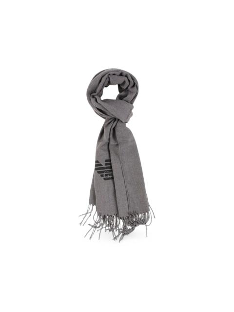 EMPORIO ARMANI logo-print fringed scarf