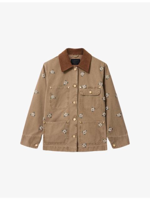 ALLSAINTS Bex Crystal-Embellished Denim Jacket