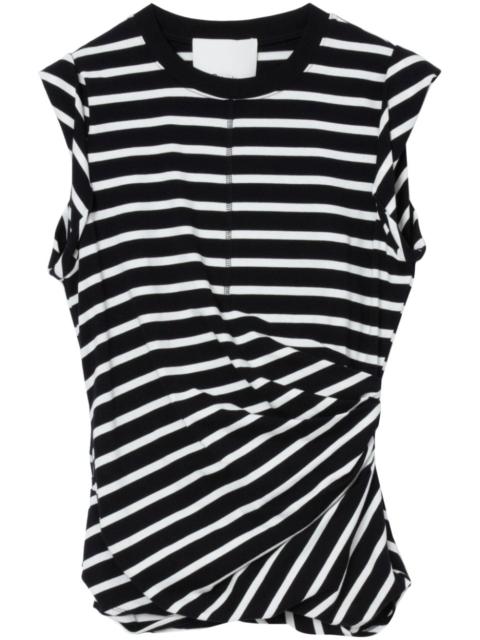 3.1 Phillip Lim striped asymmetric cotton top