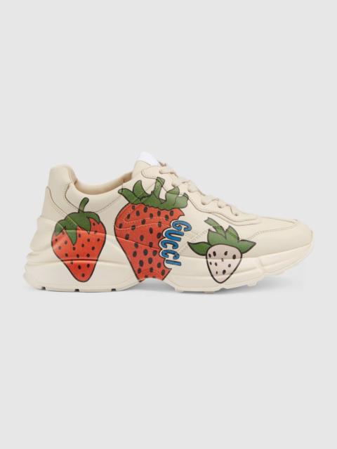 Women's Rhyton sneaker with Gucci Strawberry
