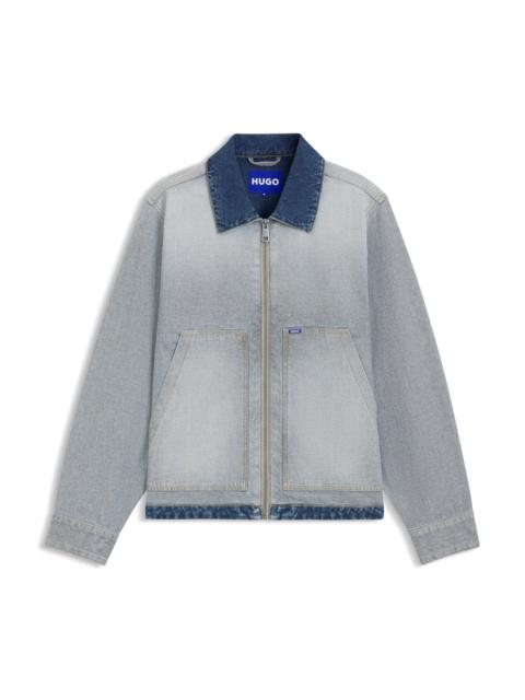 HUGO DENIM JACKET WITH INSIDE-OUT STYLING