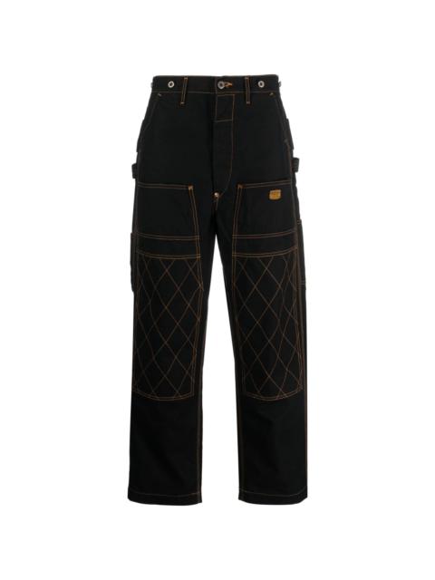 Kapital contrast-stitching wide-leg jeans