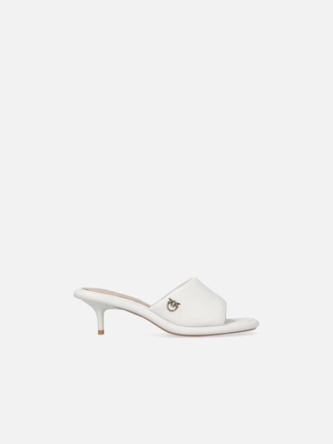 PINKO NAPPA LEATHER THONG SANDALS WITH HEEL