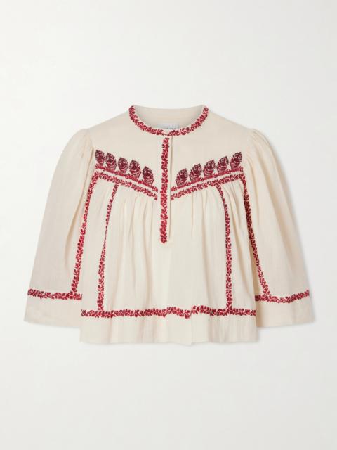 Isabel Marant Étoile Juline Embroidered Organic Cotton Shirt