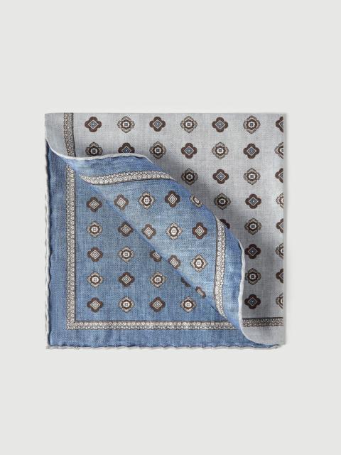 Silk pocket square with medallion design