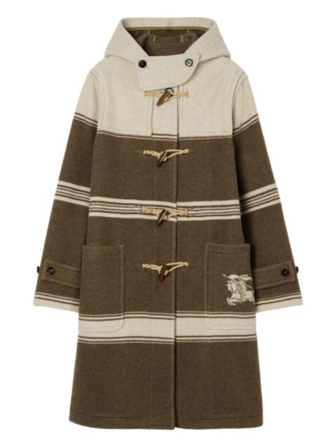 Burberry striped hooded duffle coat