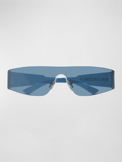 BALENCIAGA Mirrored Rimless Wrap Sunglasses