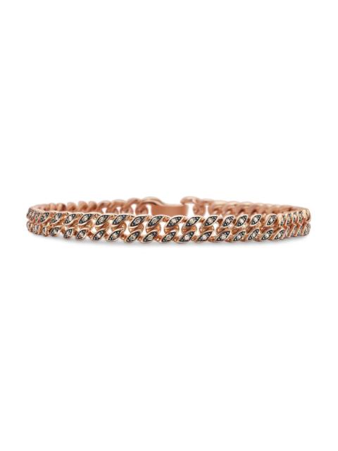DAVID YURMAN Men's Curb Chain Bracelet in 18K Rose Gold - Cognac Diamond