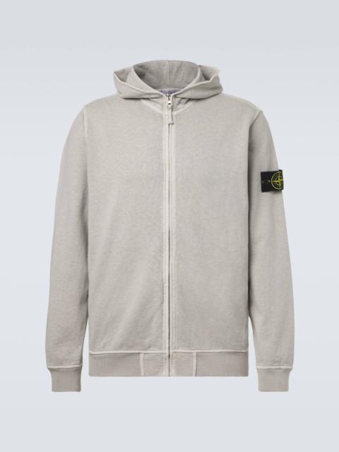 Stone Island Cotton jersey zip-up hoodie