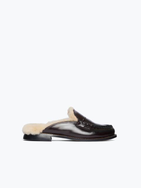 FRĒDA SALVADOR TEMI SHEARLING PENNY LOAFER MULE