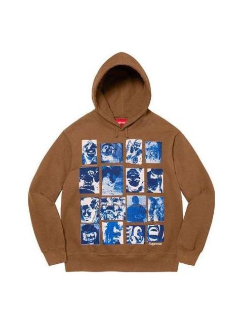 Supreme Supreme Collage Grid Hooded Sweatshirt 'Brown Blue' SUP-FW21-232