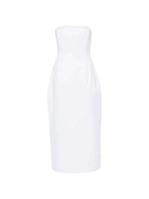 strapless cotton midi dress