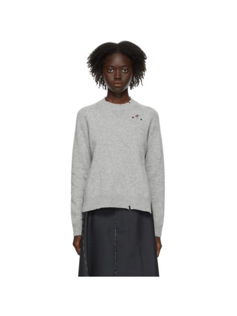 Maison Margiela Grey Wool Destroyed Sweater