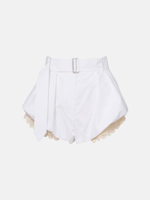 MAGDA BUTRYM Crochet-trimmed cotton-blend shorts