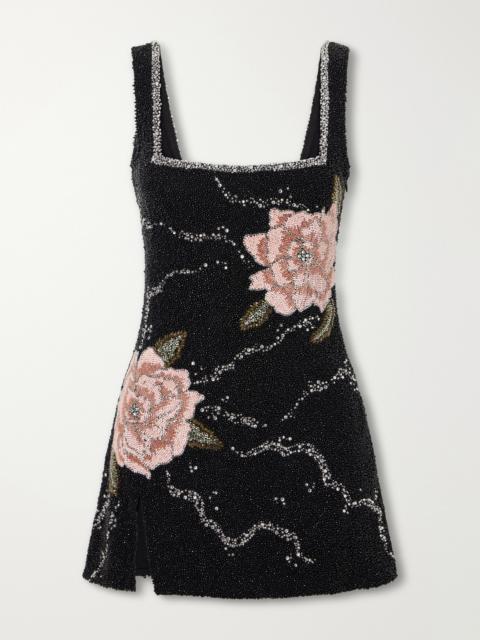 CLIO PEPPIATT Peony Embellished Mini Dress