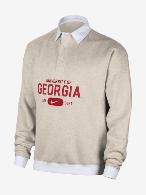 Georgia Club Fleece Nike Men's College Long-Sleeve Polo