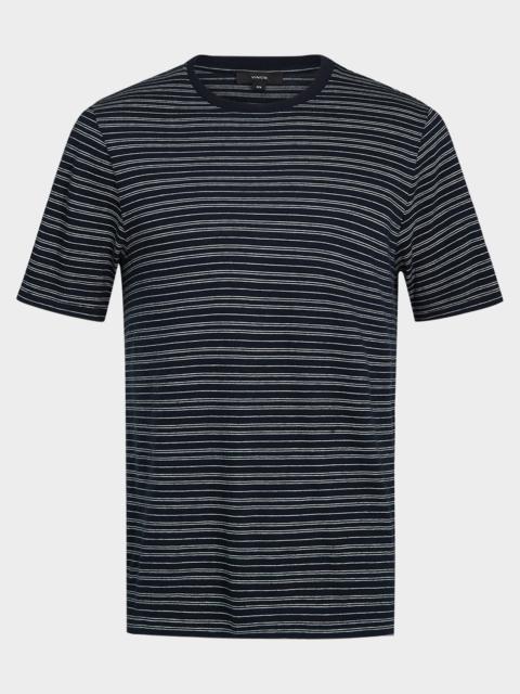 Vince Men's Cotton Thin Stripe Crewneck T-Shirt