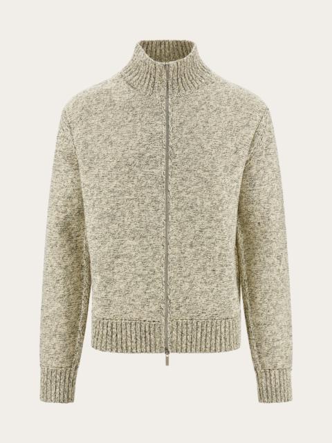 FERRAGAMO Mélange knitted blouson