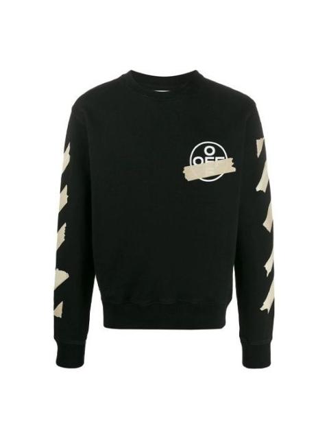 Off-White 오프 화이트 탭 화살표 남자 로고 긴 소매 둥근 목 스웨터 테이프 OMBA025R20E300021048