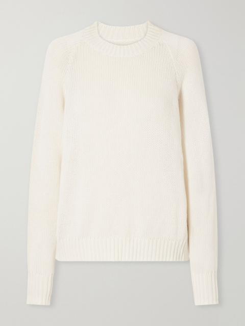 JAMIE HALLER The New Crew cotton and cashmere-blend sweater Ecru