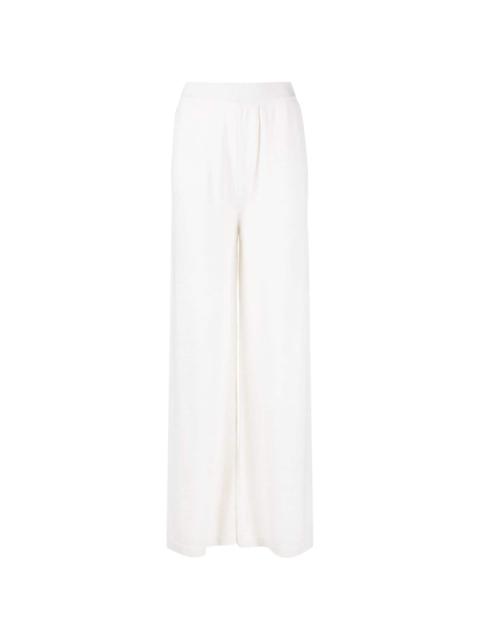 wide-leg wool-cashmere blend trousers