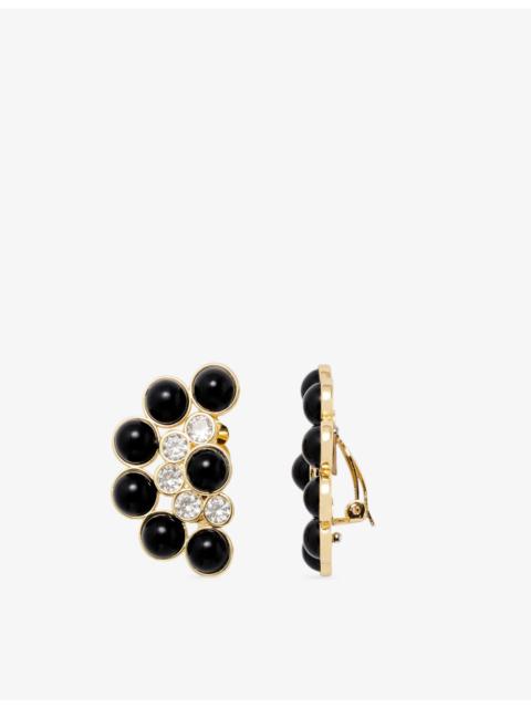 The Kooples Beaded Brass Stud Earrings