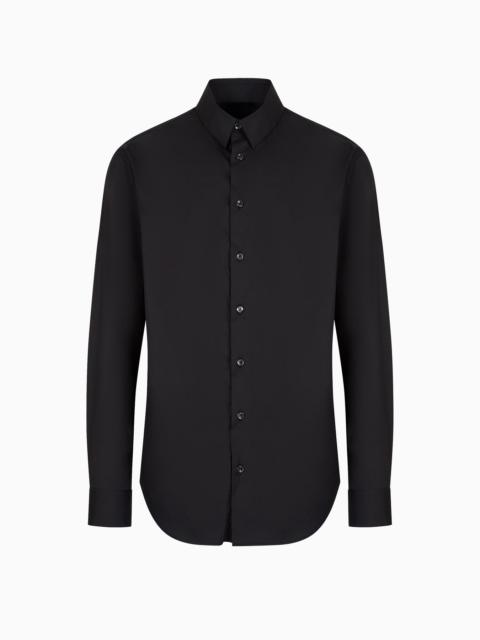 GIORGIO ARMANI Stretch fabric shirt with collar stays