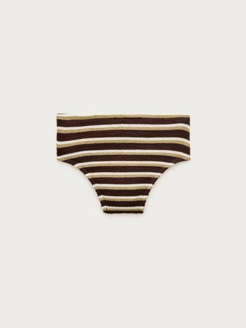 J.CREW Hallie scrunchie bikini bottom in metallic stripe