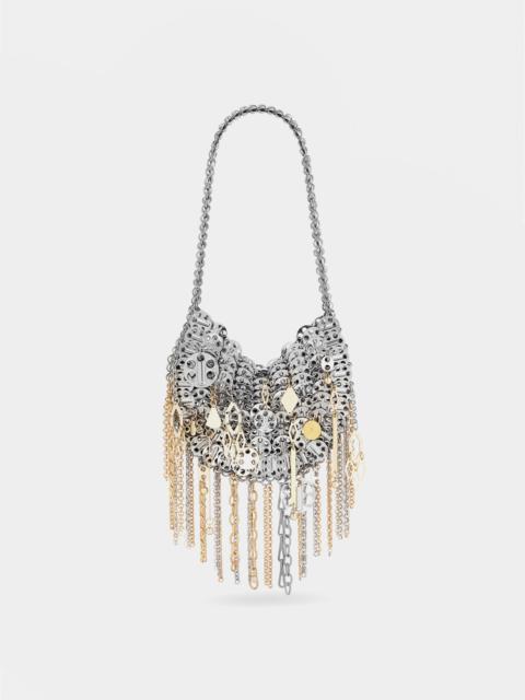 Paco Rabanne ICONIC SILVER 1969 MOON BAG ASSEMBLED WITH METALLIC PAMPILLES