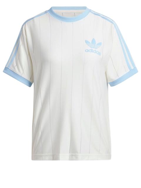 adidas (WMNS) adidas Originals 3 Stripe Graphic T-shirt Asia Sizing 'White Blue' IR7469