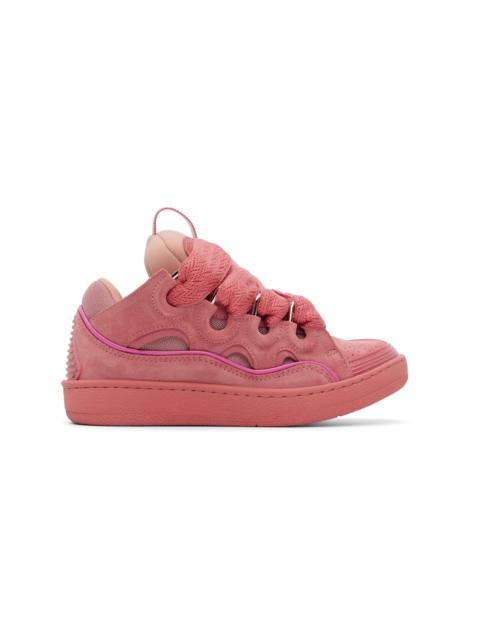 Lanvin Pink Monochrome Suede Curb Sneakers