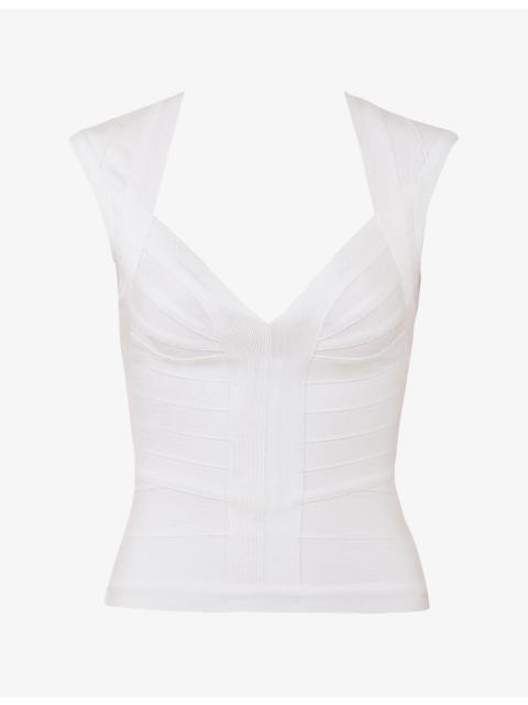 House of CB Icon Shaped-Neck Stretch Bodycon Top