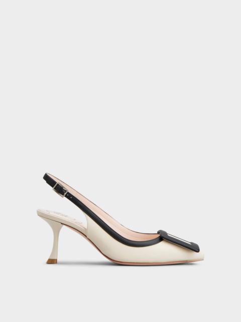 Roger Vivier Viv' In The City Bicolor Slingback Pumps in Nappa Leather